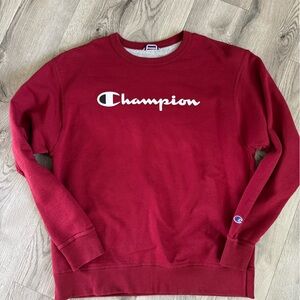 Champion Burgandy Sweatshirt Classic Logo Crew Neck Men/Womens